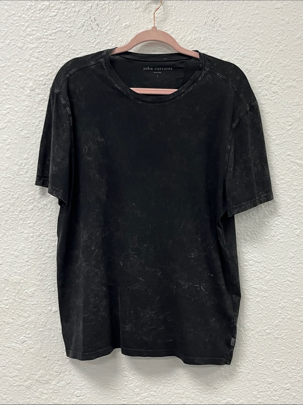 John Varvatos Washed Black Short-Sleeve Crewneck Tee #1212